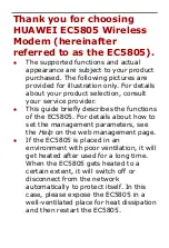 Preview for 1 page of Huawei EC5805 User Manual