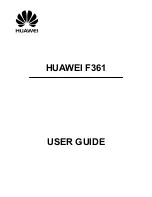 Preview for 1 page of Huawei F361 User Manual