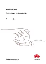 Предварительный просмотр 1 страницы Huawei FDT2108D-288 Quick Installation Manual
