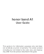 Huawei honor band A1 User Manual preview