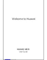 Preview for 1 page of Huawei M835 User Manual