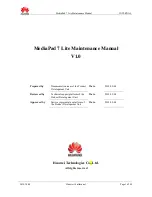 Предварительный просмотр 1 страницы Huawei MediaPad 7 Lite S7-931w Maintenance Manual