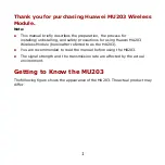 Preview for 3 page of Huawei MU203 Manual