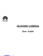 Preview for 1 page of Huawei U2800A User Manual