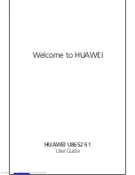 Предварительный просмотр 1 страницы Huawei U8652-51 User Manual