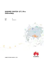 Huawei WATCH GT 2 Pro Online Help Manual preview
