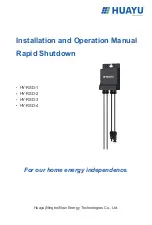 Huayu HY-RSD-1 Installation And Operation Manual предпросмотр