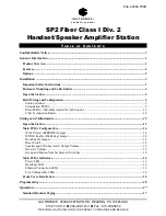 Preview for 1 page of Hubbel GAI-TRONICS SP2 Fiber Manual