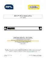 Hubbel RFL PLC Hybrid Pro User Manual предпросмотр