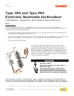 Hubbell Chance CRS Installation, Operation And Maintenance Manual предпросмотр