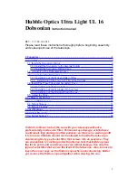 Предварительный просмотр 1 страницы Hubble Optics Ultra Light UL 16 Instruction Manual