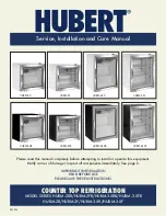 Preview for 1 page of Hubert HUBM-2F Series Service, Installation And Care Manual