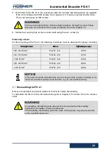 Предварительный просмотр 29 страницы Hubner FG 41 Operating And Assembly Instructions Manual