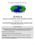 Hudson River Stove Works MEDIUM SENECA Installation And Operating Instructions Manual предпросмотр