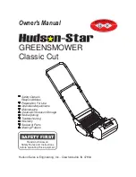 Hudson-Star Classic Cut GreensMower Owner'S Manual предпросмотр