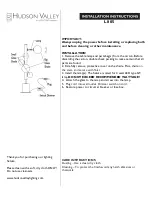 Предварительный просмотр 1 страницы hudson valley L 805 Installation Instructions