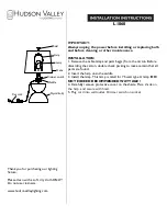 Предварительный просмотр 1 страницы hudson valley L1060 Installation Instructions