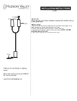 Предварительный просмотр 1 страницы hudson valley L1407 Installation Instructions