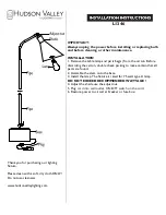 Предварительный просмотр 1 страницы hudson valley LI346 Installation Instructions