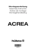 Предварительный просмотр 1 страницы Hülsta ACREA Assembly Instruction Manual