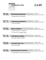 HumanTechnik LA-60 Operating Instructions Manual preview