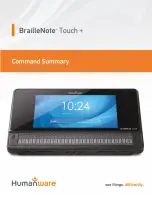 Humanware BrailleNote Touch+ Command Summary предпросмотр