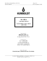 Humboldt H-1353A Instruction Manual предпросмотр