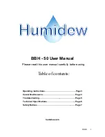 Preview for 1 page of HUMIDEW BBH - 50 User Manual