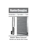 Предварительный просмотр 1 страницы Hunter Douglas Alustra Woven Textures Cassette Installation Operation Care