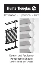 Предварительный просмотр 1 страницы Hunter Douglas Applause Honeycomb Installation Operation Care