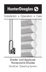 Hunter Douglas Applause Installation Operation Care предпросмотр