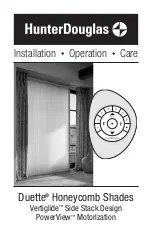 Hunter Douglas Douette PowerView Installation Operation Care предпросмотр