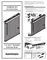 Hunter Douglas Horizontal Aluminum Blinds Installation And Care Instructions preview