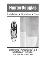 Hunter Douglas Luminette PowerGlide 2.1 Installation, Operation & Care Manual preview