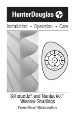 Предварительный просмотр 1 страницы Hunter Douglas Nantucket PowerView Installation Operation Care