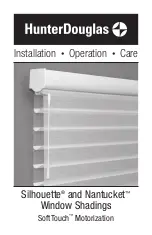 Предварительный просмотр 1 страницы Hunter Douglas Nantucket Installation Operation Care