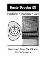 Hunter Douglas Provenance Woven Wood Shades with PowerView Motorization Installation Operation And Care предпросмотр