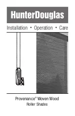 Предварительный просмотр 1 страницы Hunter Douglas Provenance Installation Operation Care