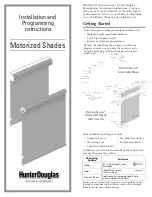 Hunter Douglas Remembrance Motorized Shade Installation And Programming Instructions preview