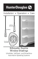 Hunter Douglas Silhouette DuoLite Installation Operation Care предпросмотр