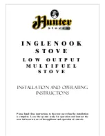 Hunter Stoves Inglenook Stove Installation And Operating Instructions Manual предпросмотр