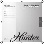 Hunter 20775 Owner'S Manual And Installation Manual предпросмотр