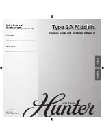 Hunter 21322 Owner'S Manual And Installation Manual preview