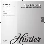 Hunter 22388 Owner'S Manual And Installation Manual preview