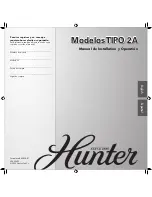 Preview for 1 page of Hunter 23869 (Spanish) Manual De Installatión Y Operatión