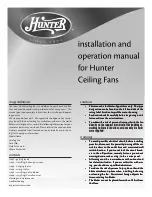 Hunter 28496 Installating And Operation Manual preview