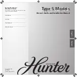 Предварительный просмотр 1 страницы Hunter 41753-01 Owner'S Manual And Installation Manual