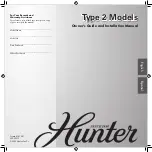 Предварительный просмотр 1 страницы Hunter 41818-01 Owner'S Manual And Installation Manual