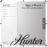 Hunter 42620-01 Owner'S Manual And Installation Manual preview