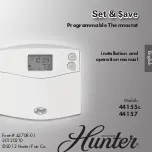 Preview for 1 page of Hunter 44155C Installation And Operation Manual